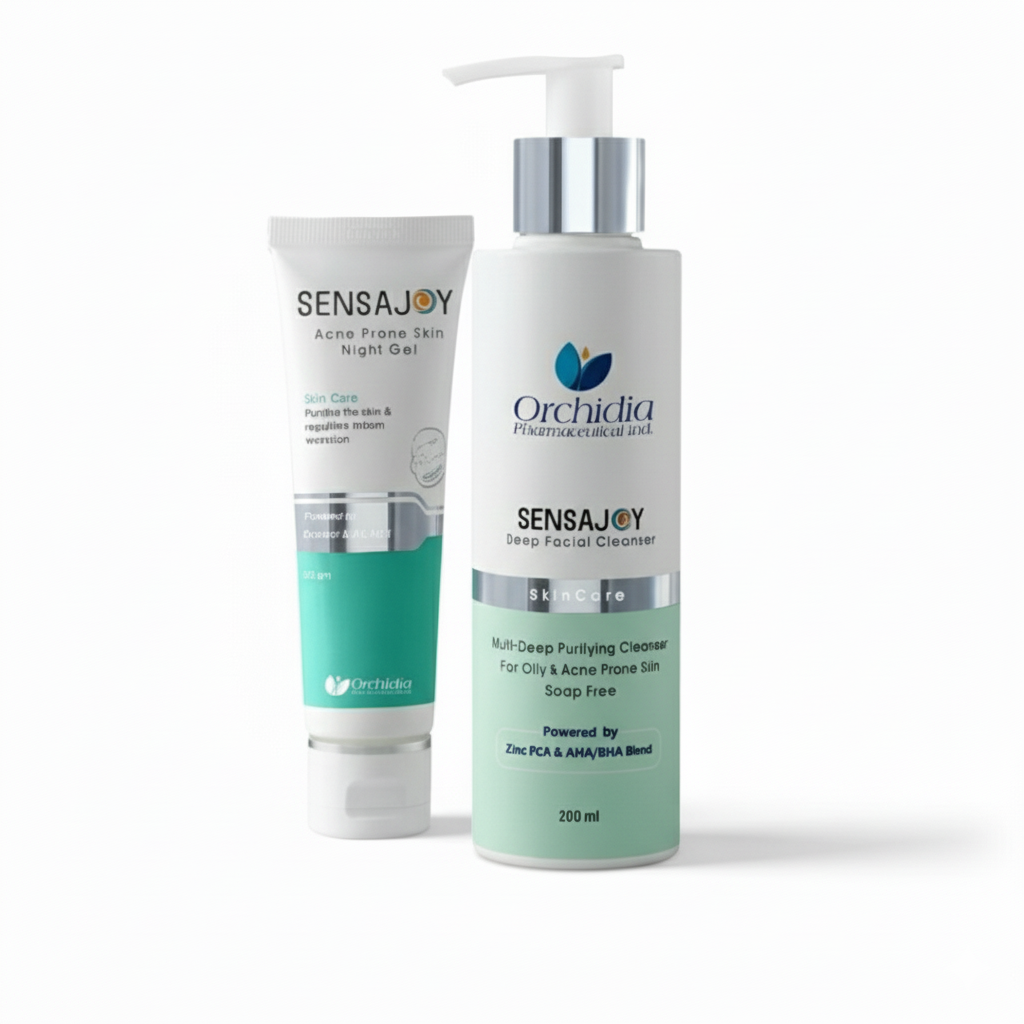SENSAJOY Acne Prone Skin Night Gel + Cleanser