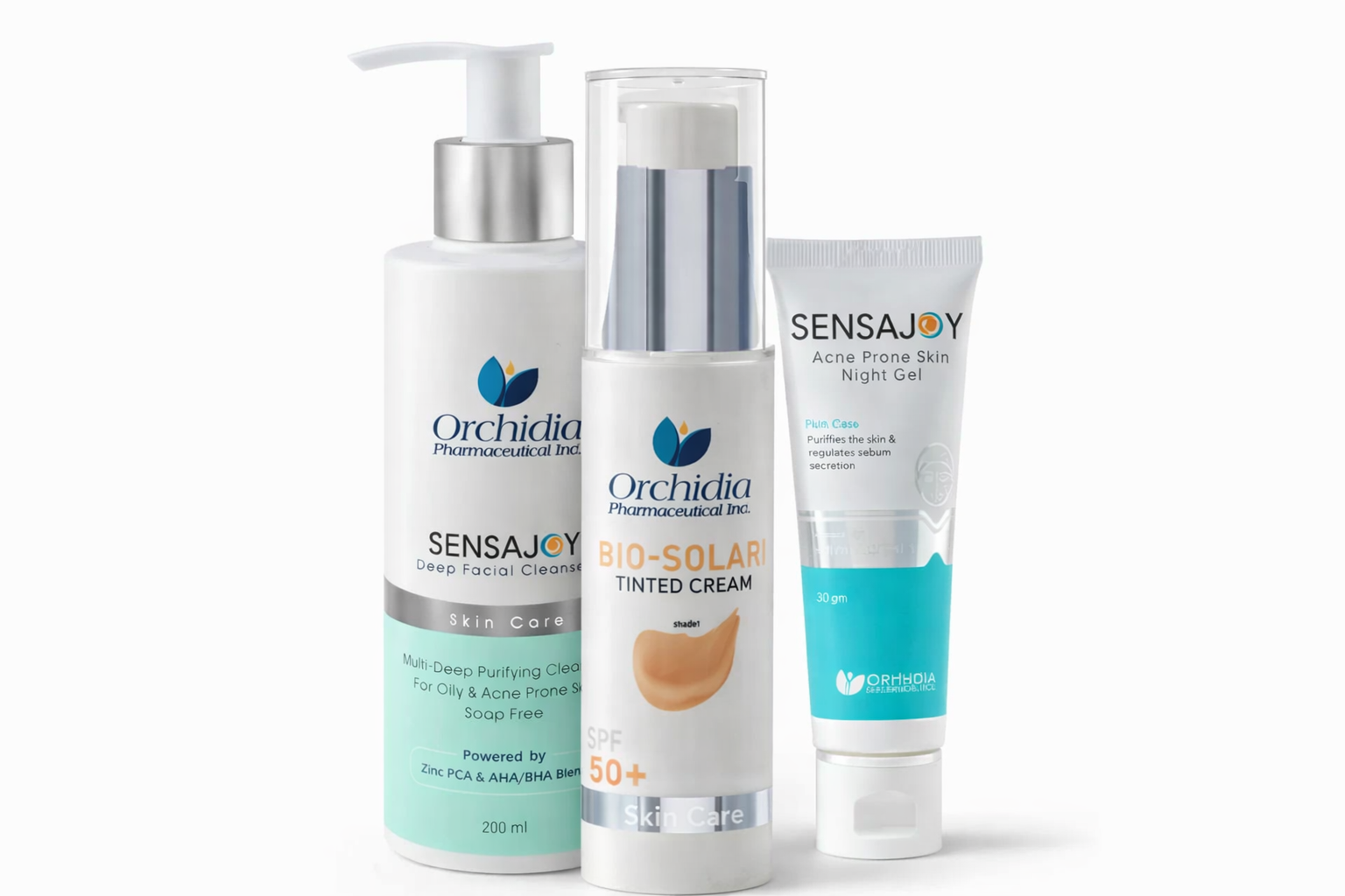 Sensajoy Acne Cleanser + Sensajoy Night Gel + Bio-Solari Tinted
